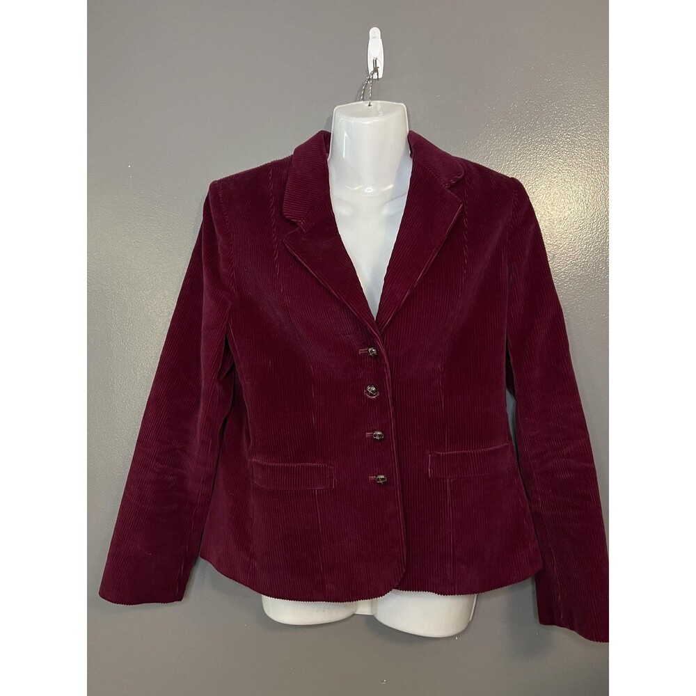 Avon Women's Deep Burgundy Corduroy Blazer Jacket